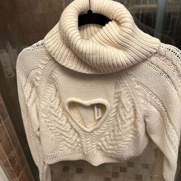 New💕For Love &Lemons Vera Cropped cutout sweater 💕 - Picture 7 of 11